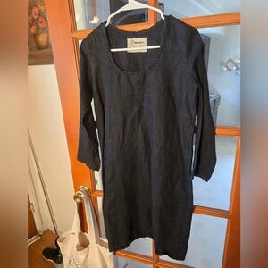 Conscious Clothing Black Linen Dress Small